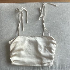 Zara cropped champagne tank top